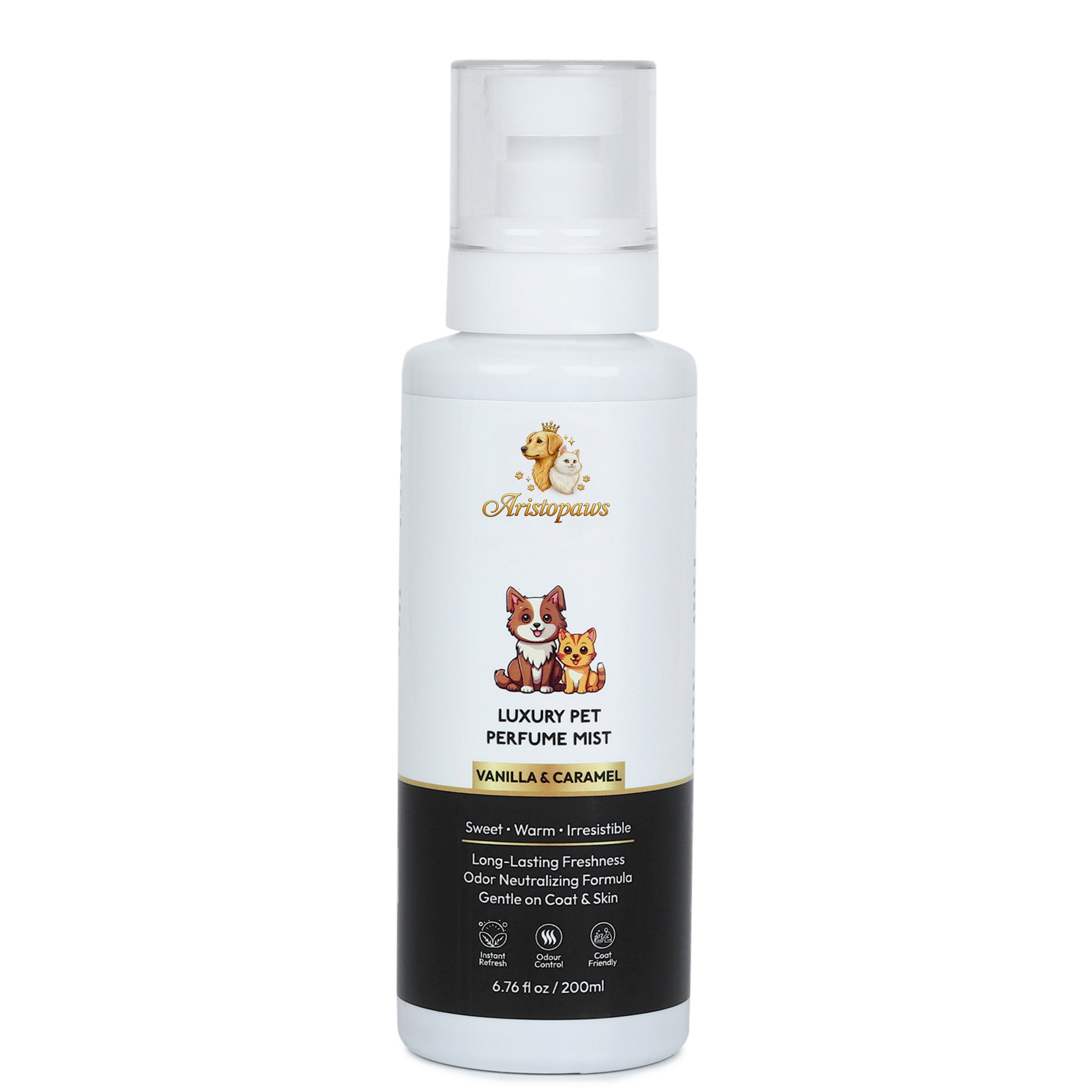 Aristopaws Luxury Pet Perfume Mist for Dogs & Cats | Vanilla & Caramel Fragrance | 200 ml