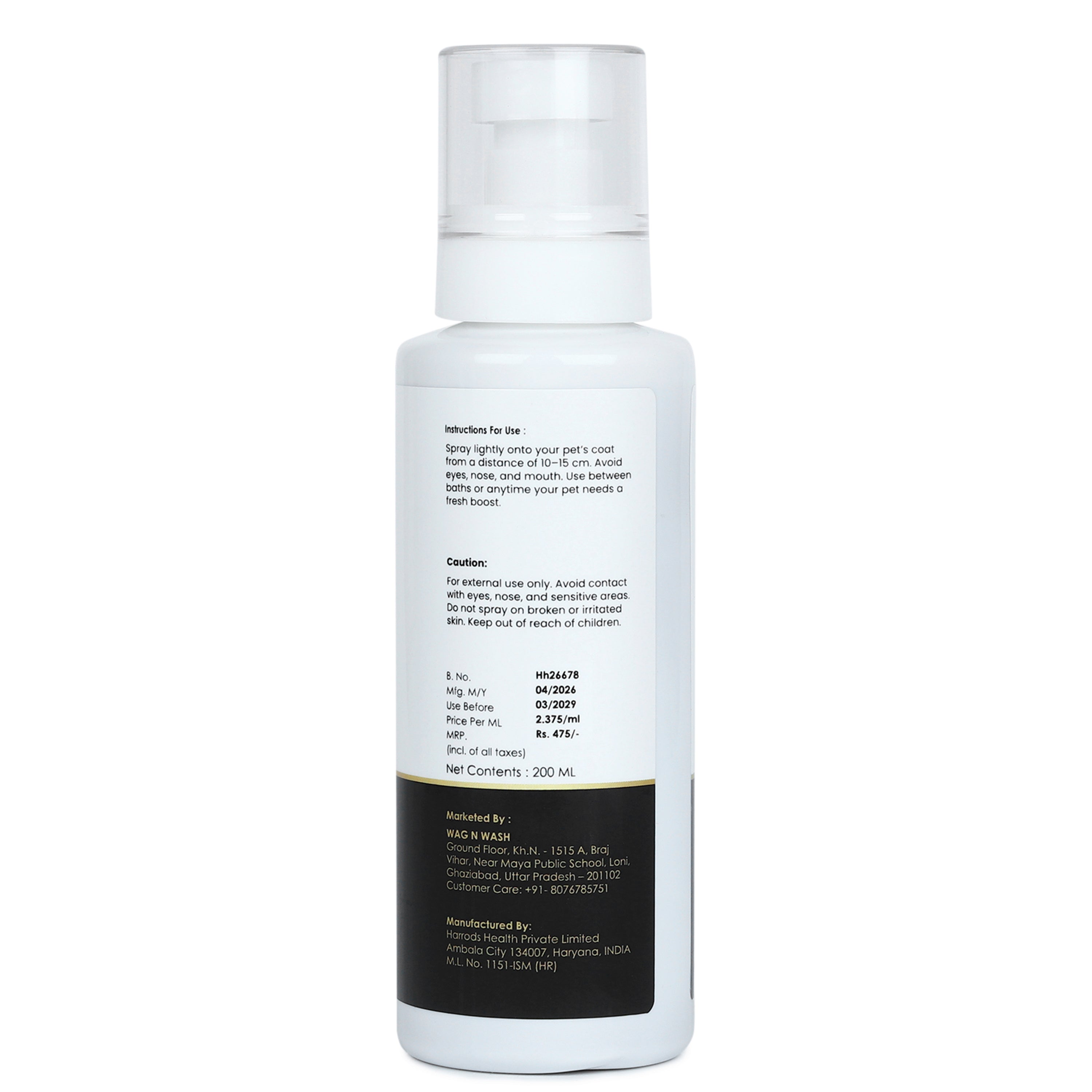 Aristopaws Luxury Pet Perfume Mist for Dogs & Cats | Vanilla & Caramel Fragrance | 200 ml