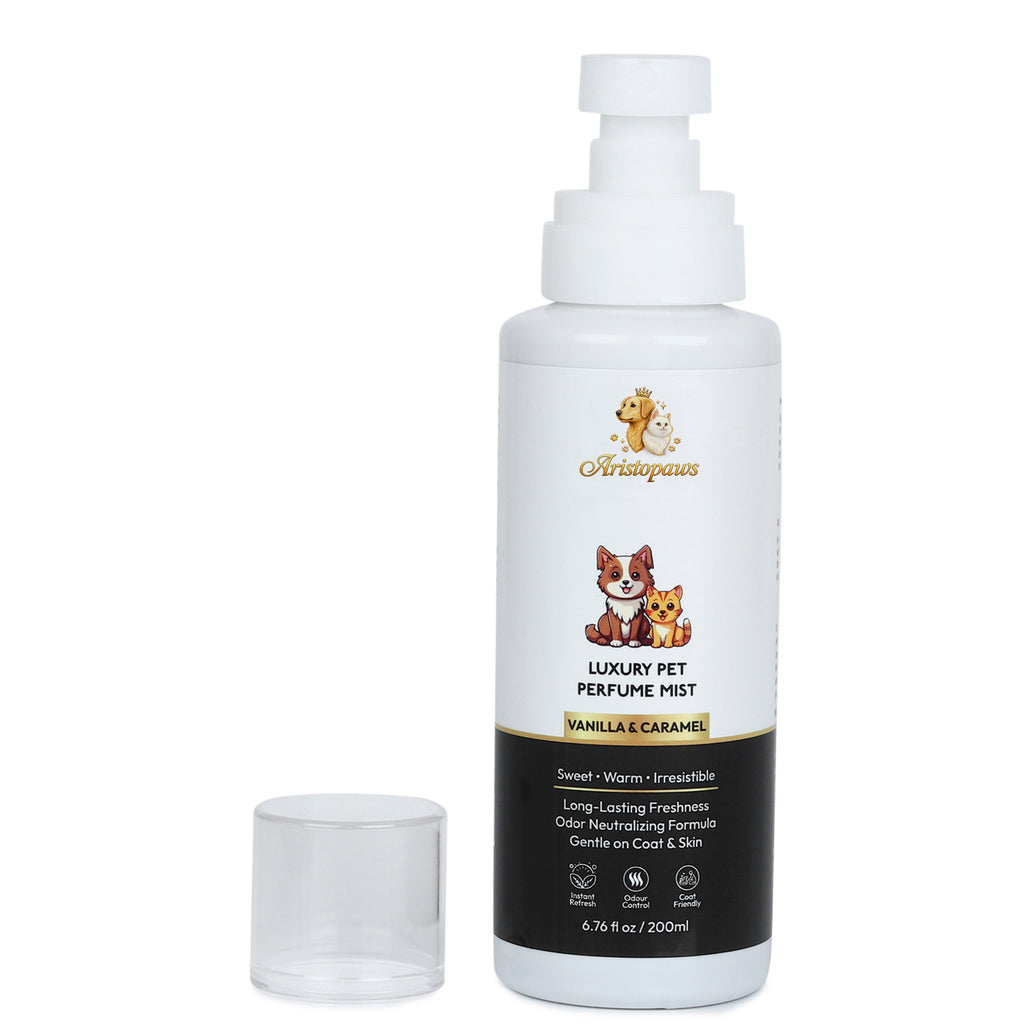 Aristopaws Luxury Pet Perfume Mist for Dogs & Cats | Vanilla & Caramel Fragrance | 200 ml