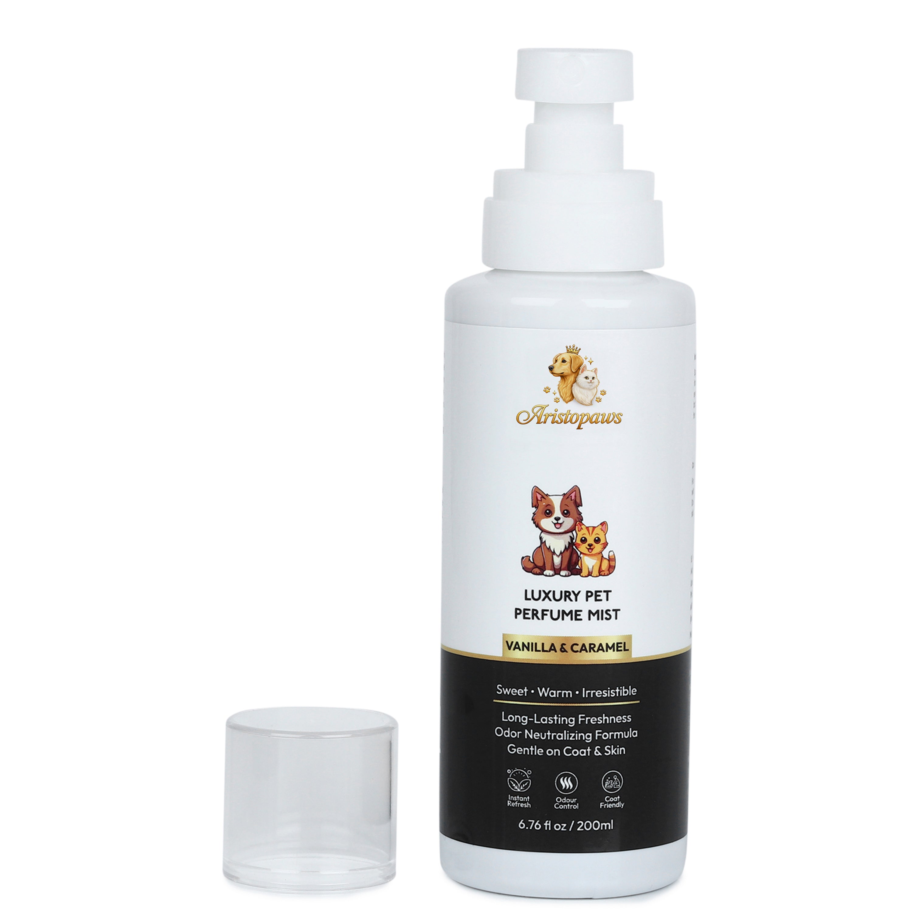 Aristopaws Luxury Pet Perfume Mist for Dogs & Cats | Vanilla & Caramel Fragrance | 200 ml