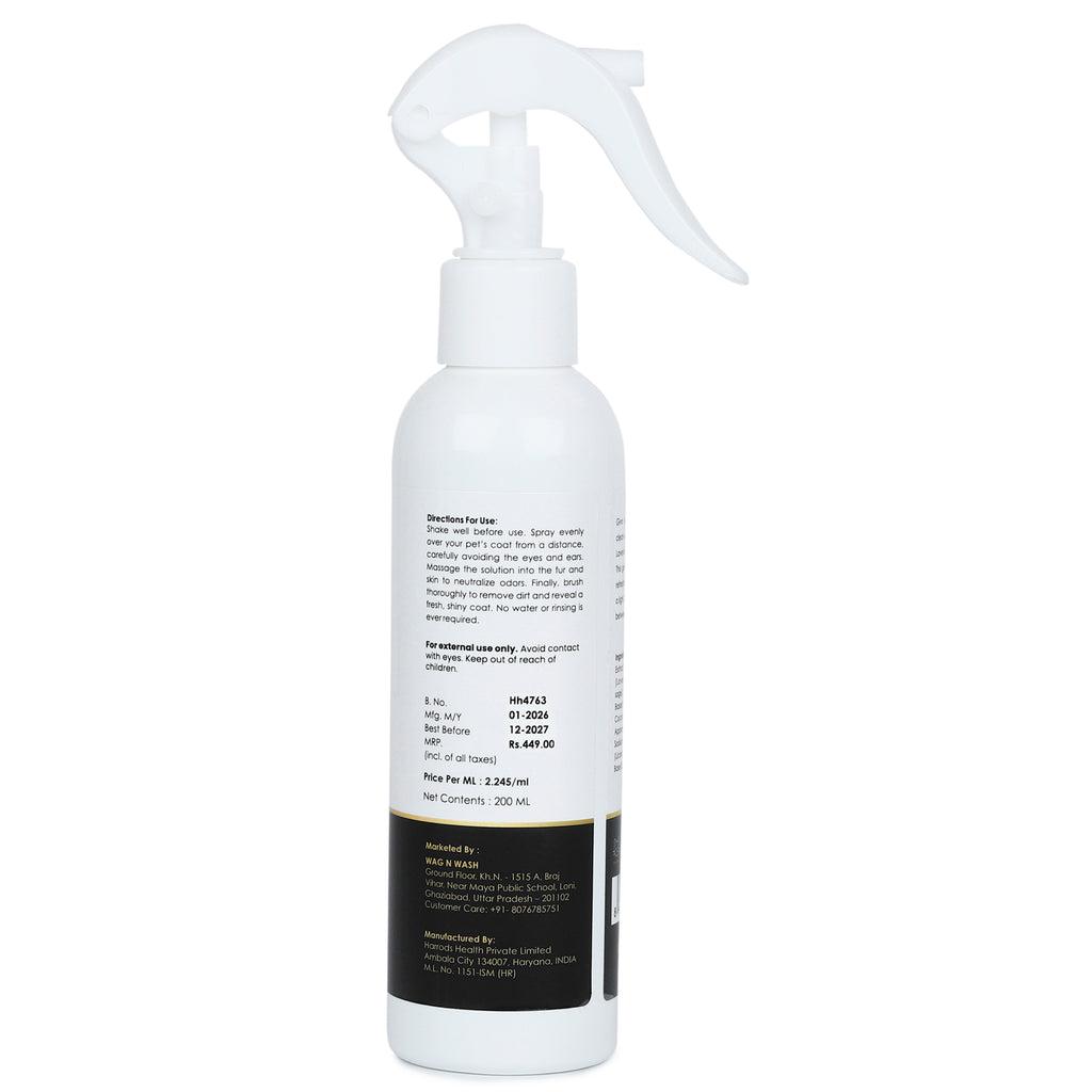 Aristopaws Waterless Dry Bath Spray for Dogs & Cats No-Rinse Pet Shampoo with Lavender & Clary Sage | 200 ml