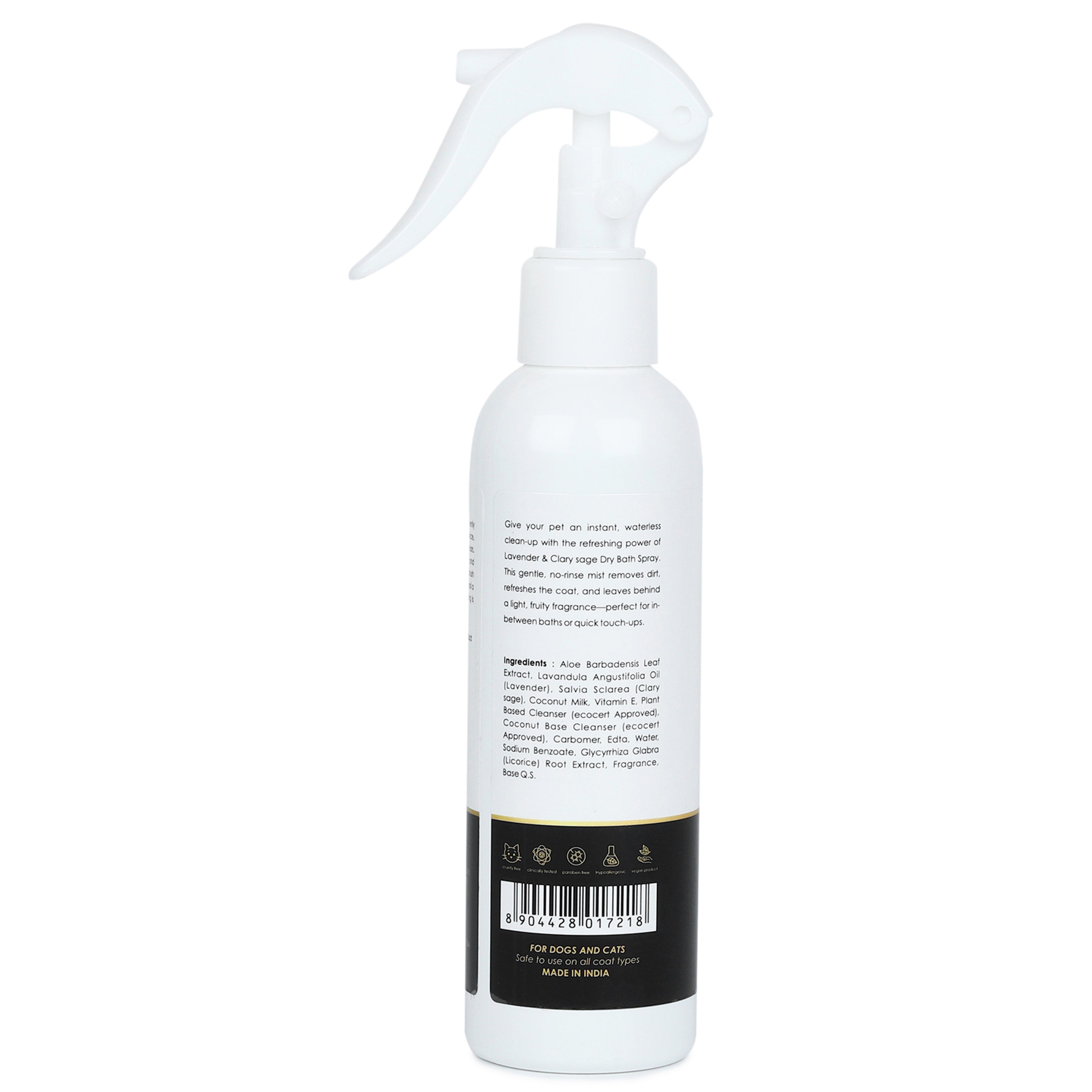 Aristopaws Waterless Dry Bath Spray for Dogs & Cats No-Rinse Pet Shampoo with Lavender & Clary Sage | 200 ml